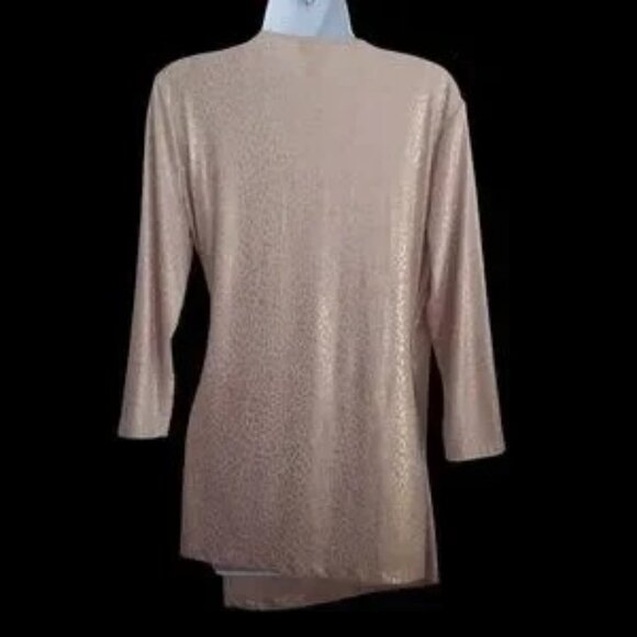 Chico's Travelers Gold Metallic top - 12 / Large / Chico's 2 - Picture 6 of 7
